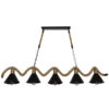 LEDTM® TYMEN 01190 Vintage Κρεμαστό Φωτιστικό Οροφής με Ντουί 5 x E27 AC 220-240V IP20 - Μαύρο & Μπεζ - Μ150 x Π22 x Υ23cm - Image 3
