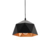 LEDTM® HEXAGON 01194 Μοντέρνο Κρεμαστό Φωτιστικό Οροφής με Ντουί 1 x E27 AC 220-240V IP20 - Μαύρο & Χρυσό - Μ25 x Π25 x Υ15cm - Image 2