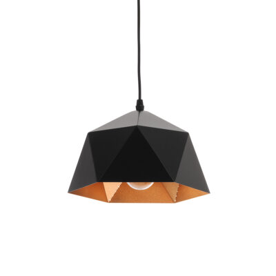 Alternative view of LEDTM® HEXAGON 01194 Μοντέρνο Κρεμαστό Φωτιστικό Οροφής με Ντουί 1 x E27 AC 220-240V IP20 - Μαύρο & Χρυσό - Μ25 x Π25 x Υ15cm