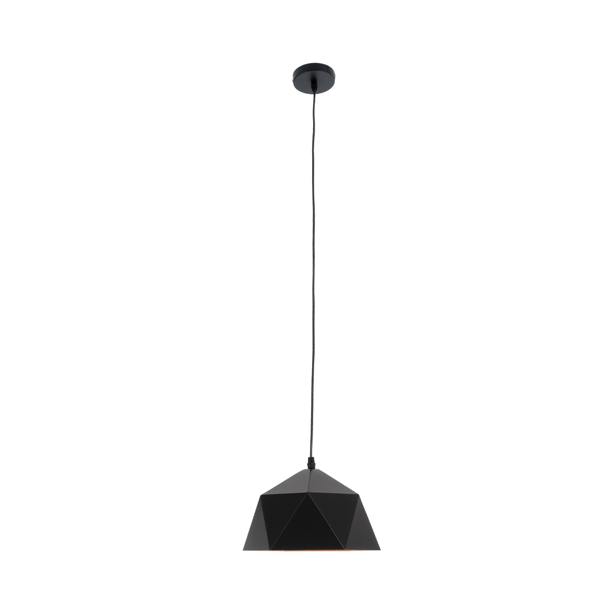 LEDTM® HEXAGON 01194 Μοντέρνο Κρεμαστό Φωτιστικό Οροφής με Ντουί 1 x E27 AC 220-240V IP20 - Μαύρο & Χρυσό - Μ25 x Π25 x Υ15cm - Image 4