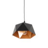 LEDTM® HEXAGON 01194 Μοντέρνο Κρεμαστό Φωτιστικό Οροφής με Ντουί 1 x E27 AC 220-240V IP20 - Μαύρο & Χρυσό - Μ25 x Π25 x Υ15cm - Image 6