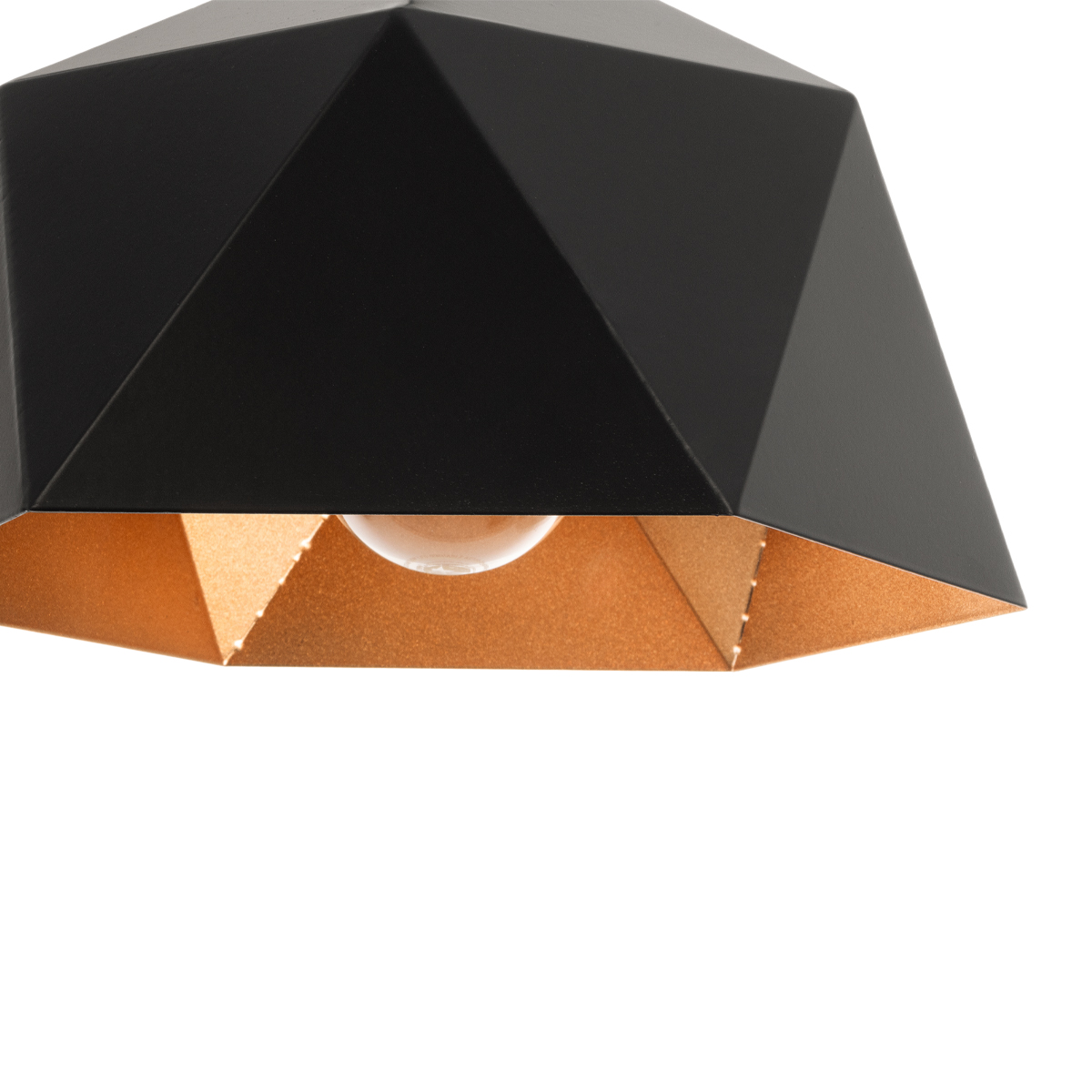 LEDTM® HEXAGON 01194 Μοντέρνο Κρεμαστό Φωτιστικό Οροφής με Ντουί 1 x E27 AC 220-240V IP20 - Μαύρο & Χρυσό - Μ25 x Π25 x Υ15cm - Image 8