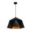 LEDTM® HEXAGON 01195 Μοντέρνο Κρεμαστό Φωτιστικό Οροφής με Ντουί 1 x E27 AC 220-240V IP20 - Μαύρο & Χρυσό - Μ46 x Π46 x Υ25cm - Image 4