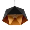 LEDTM® HEXAGON 01195 Μοντέρνο Κρεμαστό Φωτιστικό Οροφής με Ντουί 1 x E27 AC 220-240V IP20 - Μαύρο & Χρυσό - Μ46 x Π46 x Υ25cm - Image 6