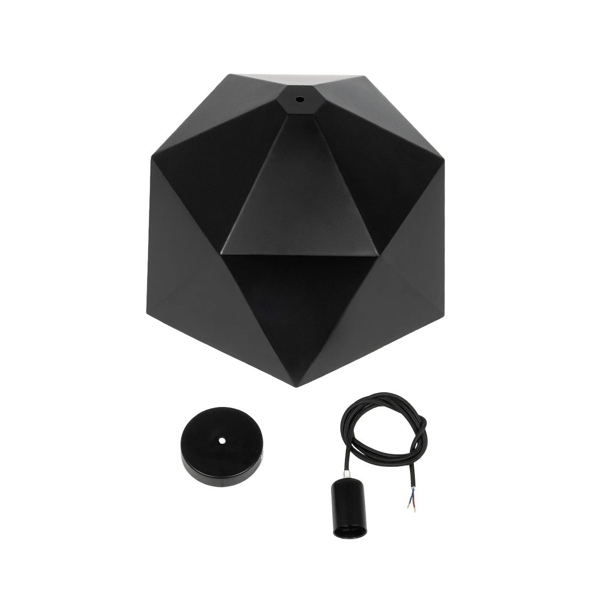 LEDTM® HEXAGON 01195 Μοντέρνο Κρεμαστό Φωτιστικό Οροφής με Ντουί 1 x E27 AC 220-240V IP20 - Μαύρο & Χρυσό - Μ46 x Π46 x Υ25cm - Image 11