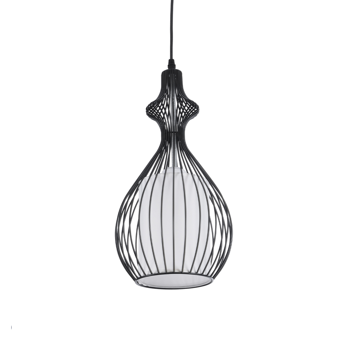 LEDTM® REA 01197 Μοντέρνο Κρεμαστό Φωτιστικό Οροφής με Ντουί 1 x E27 AC 220-240V IP20 - Μαύρο & Λευκό - Μ21 x Π21 x Υ40cm - Image 2