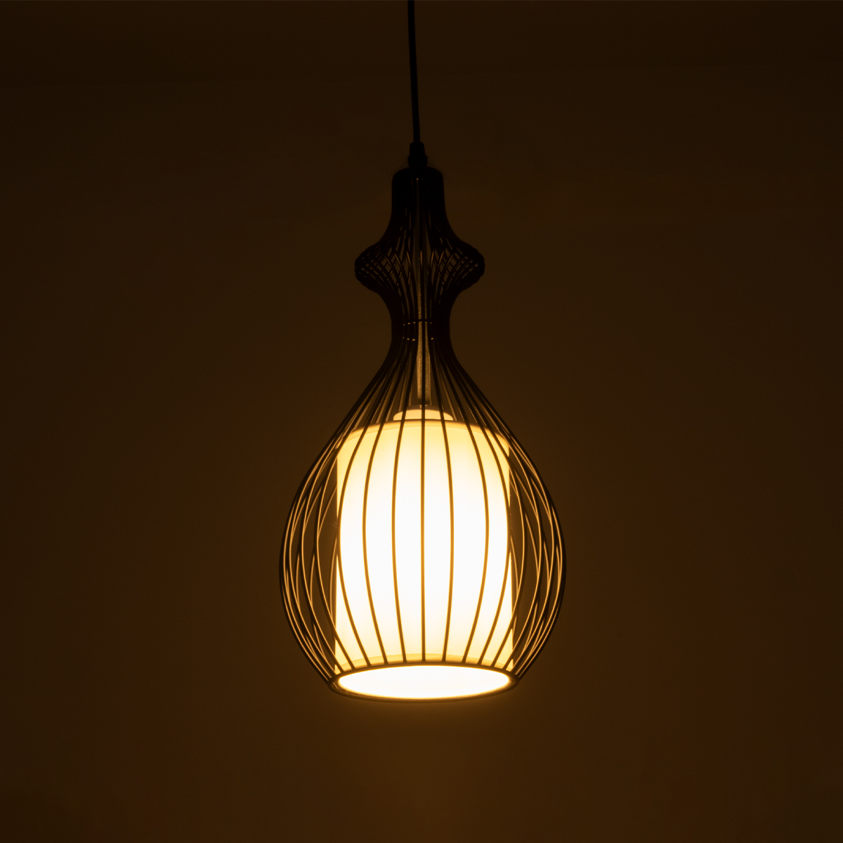 LEDTM® REA 01197 Μοντέρνο Κρεμαστό Φωτιστικό Οροφής με Ντουί 1 x E27 AC 220-240V IP20 - Μαύρο & Λευκό - Μ21 x Π21 x Υ40cm - Image 3