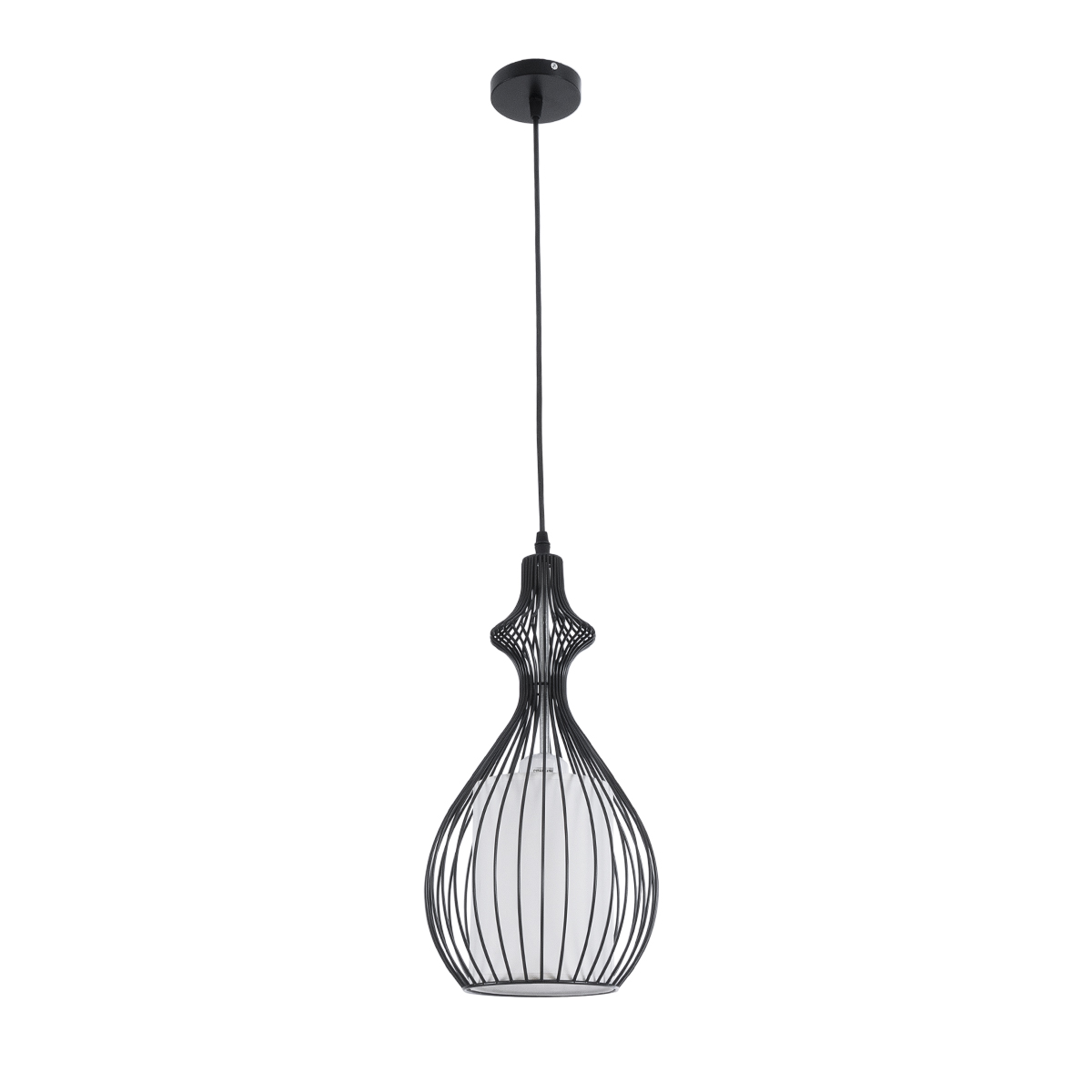 LEDTM® REA 01197 Μοντέρνο Κρεμαστό Φωτιστικό Οροφής με Ντουί 1 x E27 AC 220-240V IP20 - Μαύρο & Λευκό - Μ21 x Π21 x Υ40cm - Image 4