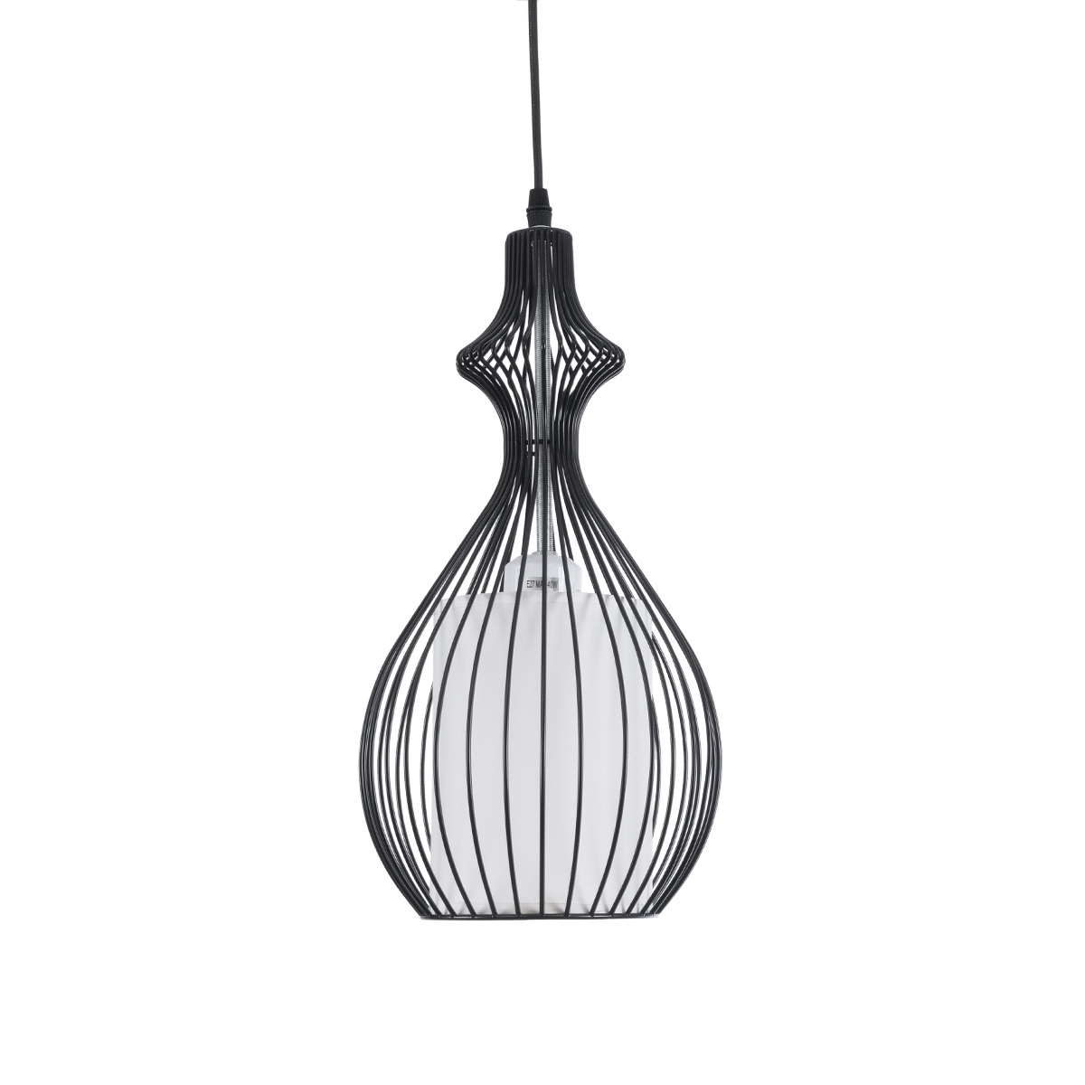 LEDTM® REA 01197 Μοντέρνο Κρεμαστό Φωτιστικό Οροφής με Ντουί 1 x E27 AC 220-240V IP20 - Μαύρο & Λευκό - Μ21 x Π21 x Υ40cm - Image 5