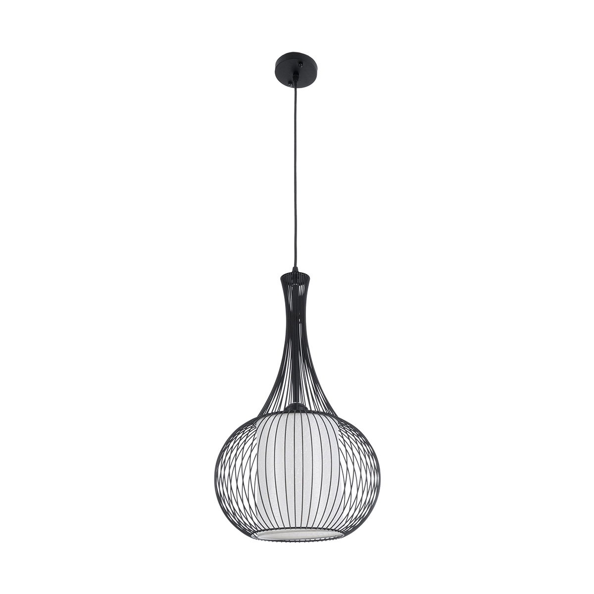 LEDTM® LILY 01198 Μοντέρνο Κρεμαστό Φωτιστικό Οροφής με Ντουί 1 x E27 AC 220-240V IP20 - Μαύρο & Λευκό - Μ30 x Π30 x Υ50cm - Image 3
