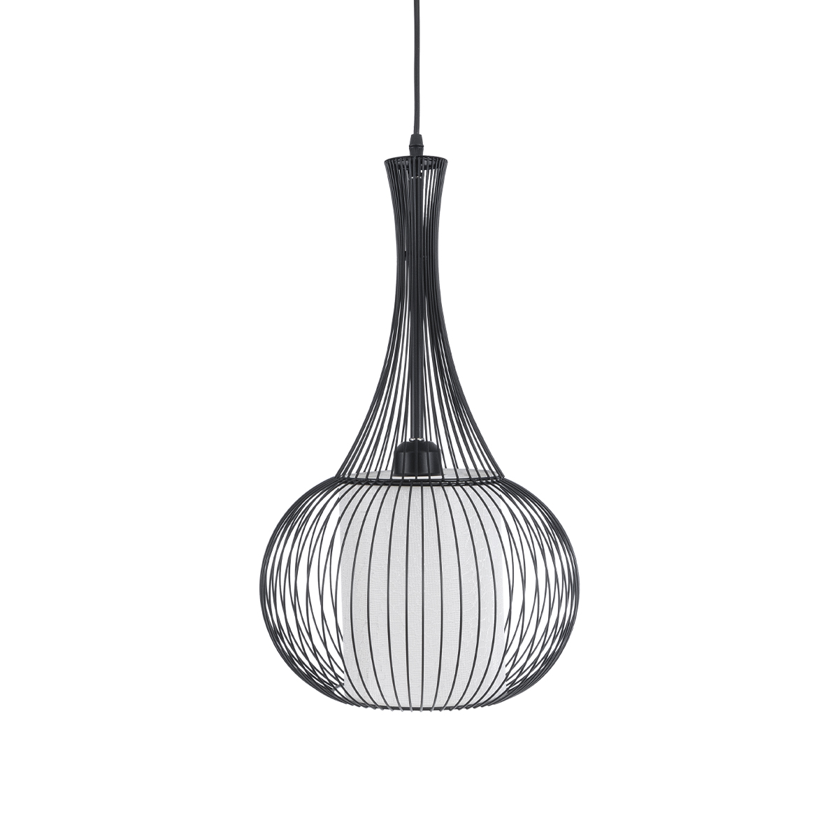 LEDTM® LILY 01198 Μοντέρνο Κρεμαστό Φωτιστικό Οροφής με Ντουί 1 x E27 AC 220-240V IP20 - Μαύρο & Λευκό - Μ30 x Π30 x Υ50cm - Image 4