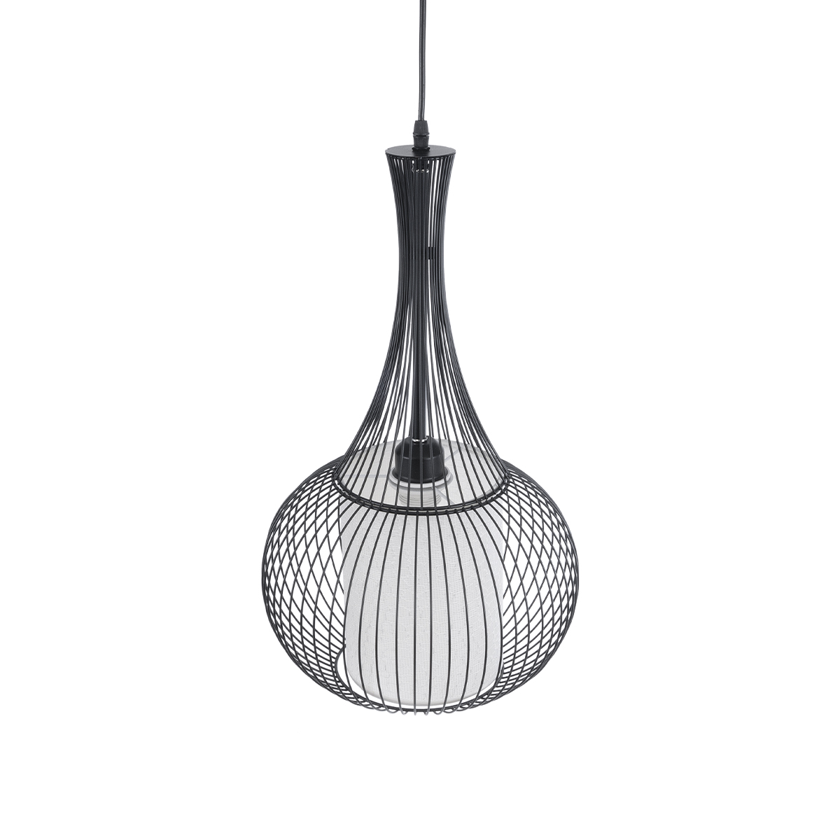 LEDTM® LILY 01198 Μοντέρνο Κρεμαστό Φωτιστικό Οροφής με Ντουί 1 x E27 AC 220-240V IP20 - Μαύρο & Λευκό - Μ30 x Π30 x Υ50cm - Image 5