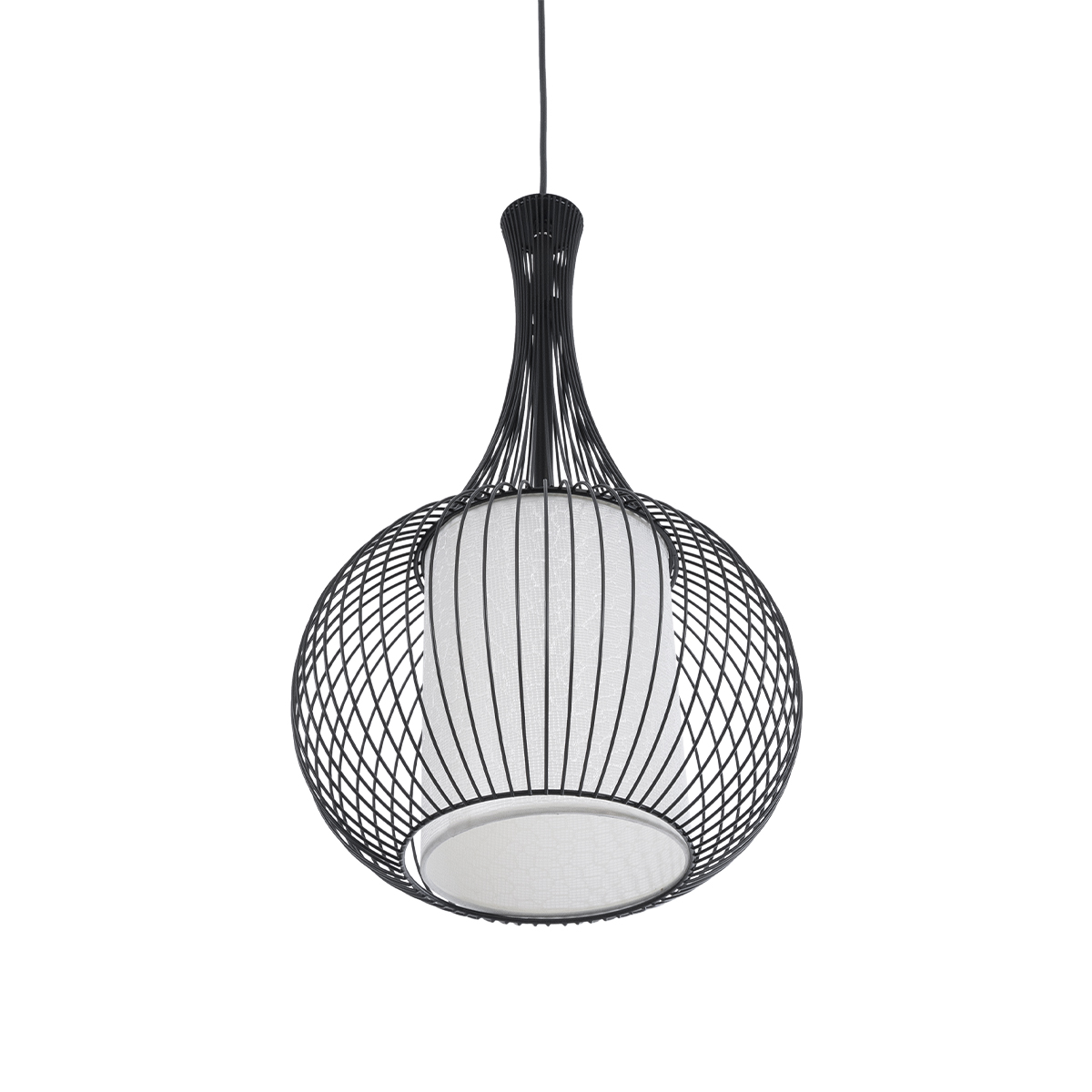 LEDTM® LILY 01198 Μοντέρνο Κρεμαστό Φωτιστικό Οροφής με Ντουί 1 x E27 AC 220-240V IP20 - Μαύρο & Λευκό - Μ30 x Π30 x Υ50cm - Image 6