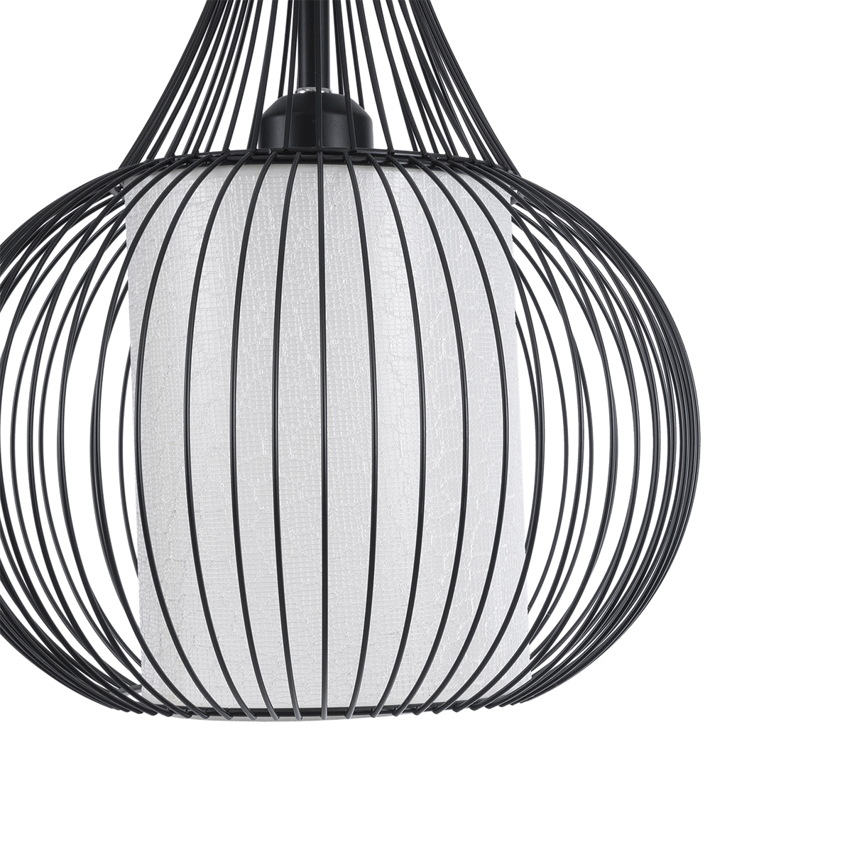 LEDTM® LILY 01198 Μοντέρνο Κρεμαστό Φωτιστικό Οροφής με Ντουί 1 x E27 AC 220-240V IP20 - Μαύρο & Λευκό - Μ30 x Π30 x Υ50cm - Image 7