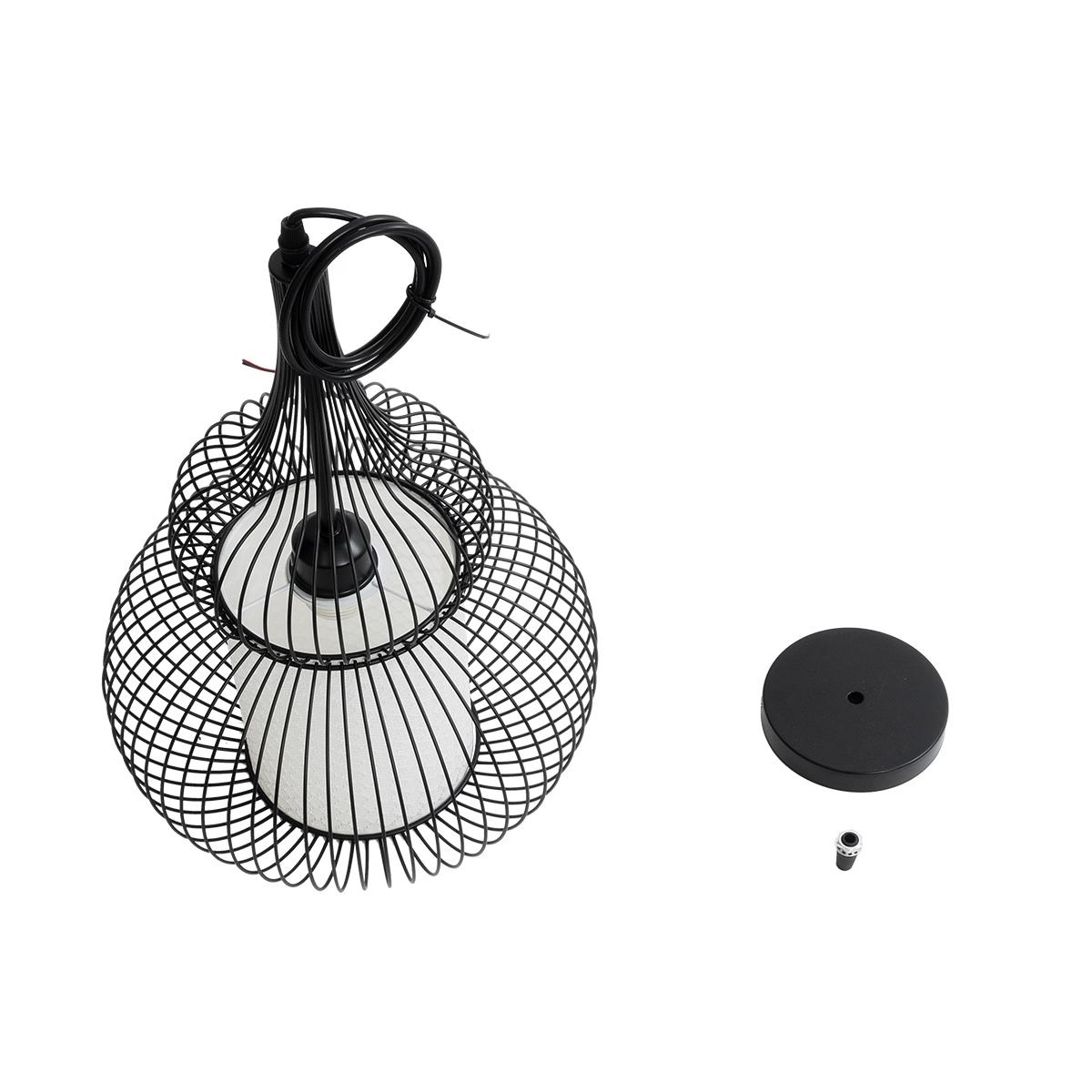 LEDTM® LILY 01199 Μοντέρνο Κρεμαστό Φωτιστικό Οροφής με Ντουί 1 x E27 AC 220-240V IP20 - Μαύρο & Λευκό - Μ31 x Π31 x Υ42cm - Image 11