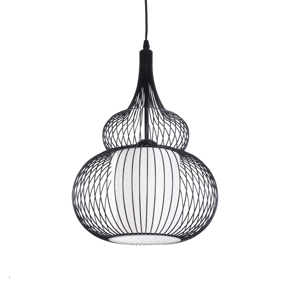 LEDTM® LILY 01199 Μοντέρνο Κρεμαστό Φωτιστικό Οροφής με Ντουί 1 x E27 AC 220-240V IP20 - Μαύρο & Λευκό - Μ31 x Π31 x Υ42cm - Image 2