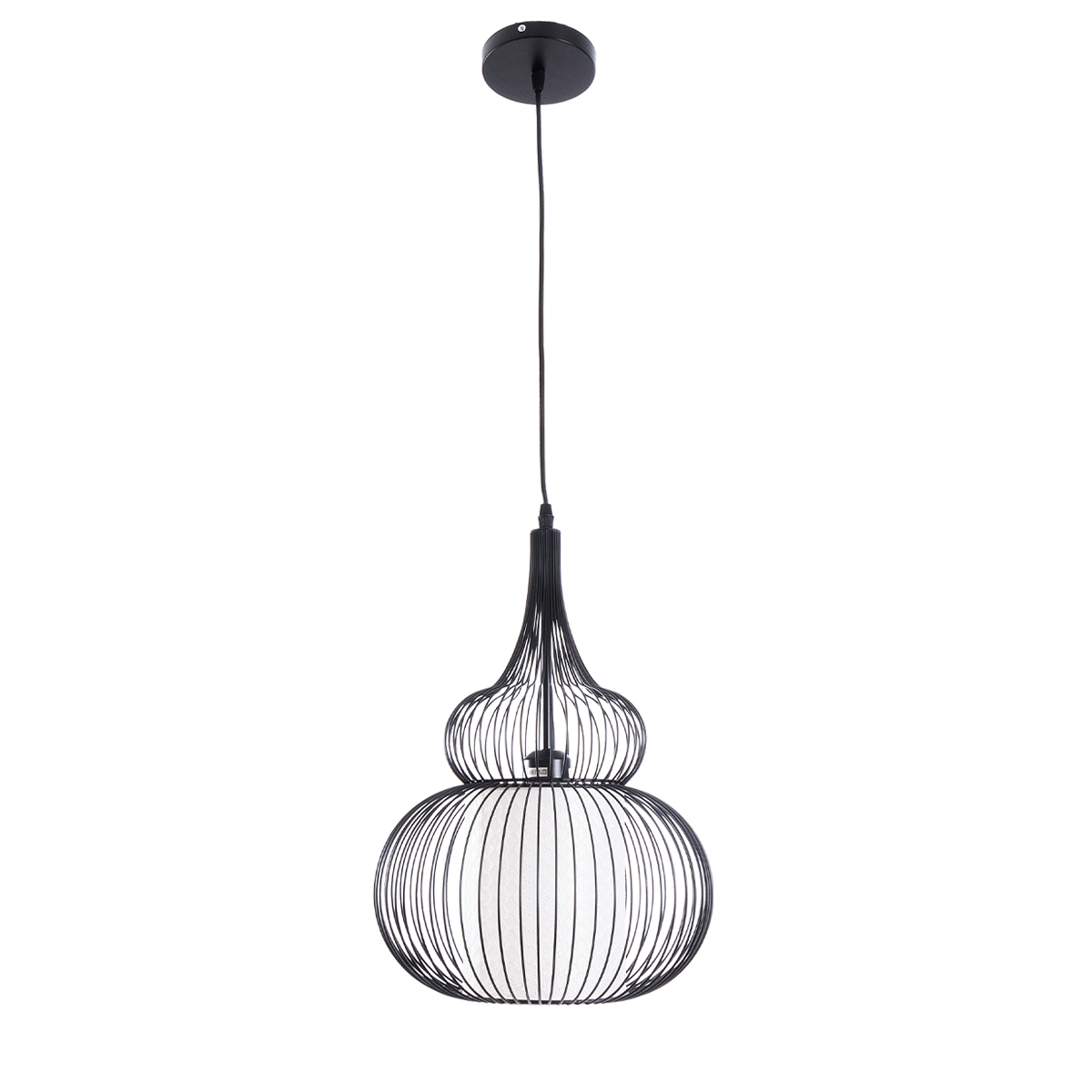 LEDTM® LILY 01199 Μοντέρνο Κρεμαστό Φωτιστικό Οροφής με Ντουί 1 x E27 AC 220-240V IP20 - Μαύρο & Λευκό - Μ31 x Π31 x Υ42cm - Image 4