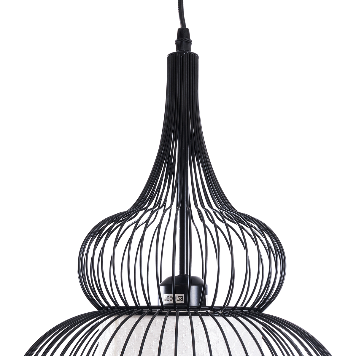 LEDTM® LILY 01199 Μοντέρνο Κρεμαστό Φωτιστικό Οροφής με Ντουί 1 x E27 AC 220-240V IP20 - Μαύρο & Λευκό - Μ31 x Π31 x Υ42cm - Image 8