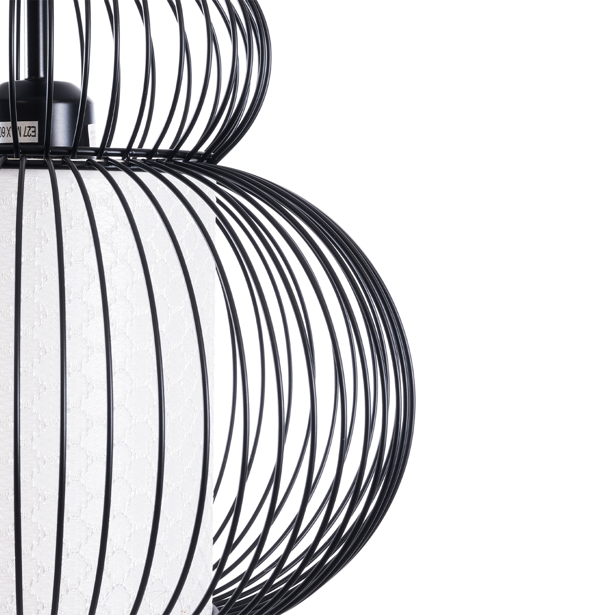 LEDTM® LILY 01199 Μοντέρνο Κρεμαστό Φωτιστικό Οροφής με Ντουί 1 x E27 AC 220-240V IP20 - Μαύρο & Λευκό - Μ31 x Π31 x Υ42cm - Image 9