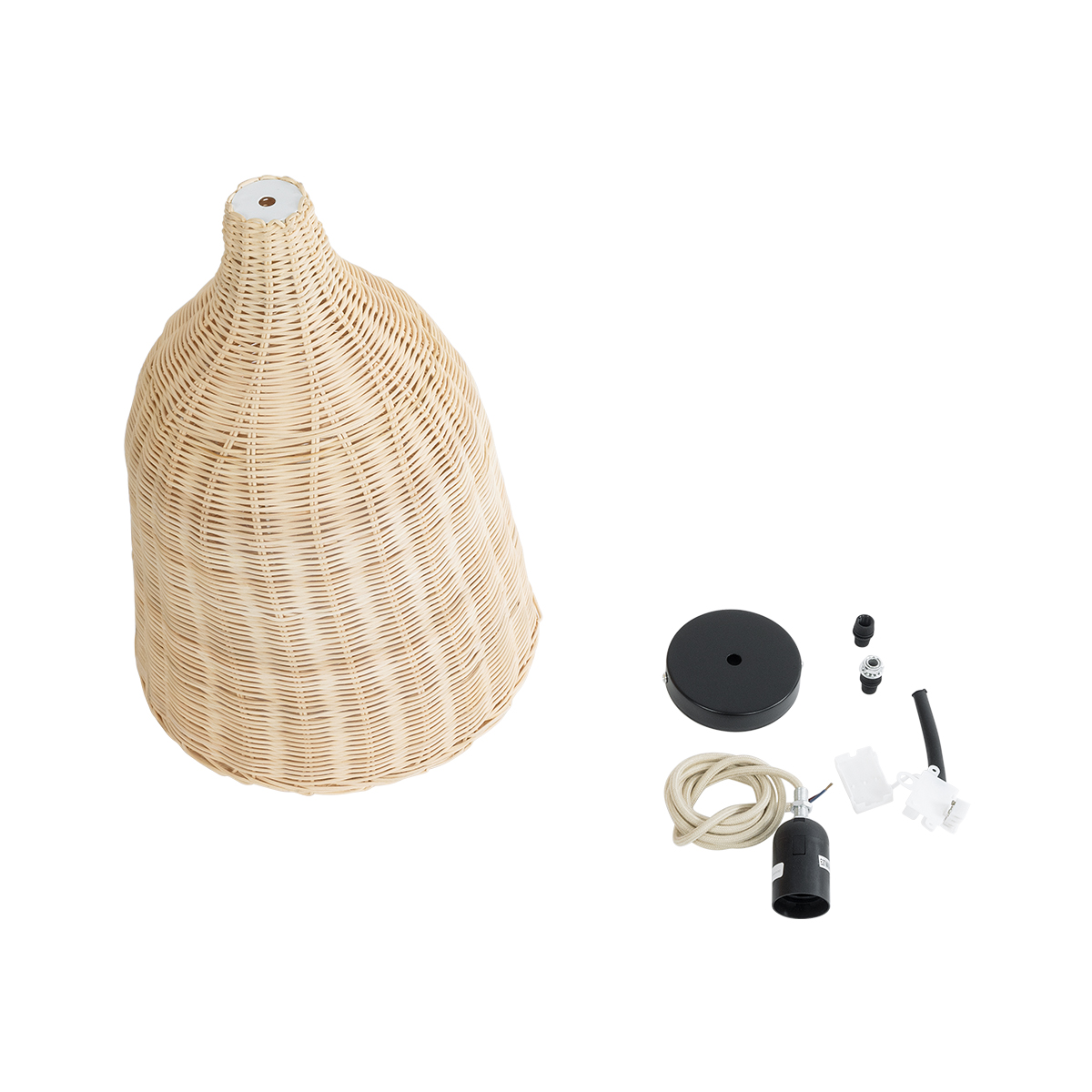 LEDTM® BAHAMAS 01202 Boho Κρεμαστό Φωτιστικό Οροφής με Ντουί 1 x E27 AC 220-240V IP20 - Μπεζ - Μ30 x Π30 x Υ40cm - Image 11