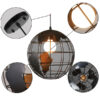 LEDTM® EARTH 01205 Vintage Κρεμαστό Φωτιστικό Οροφής με Ντουί 1 x E27 AC 220-240V IP20 - Μαύρο - Μ30 x Π30 x Υ30cm - Image 10