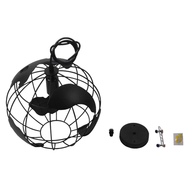 LEDTM® EARTH 01205 Vintage Κρεμαστό Φωτιστικό Οροφής με Ντουί 1 x E27 AC 220-240V IP20 - Μαύρο - Μ30 x Π30 x Υ30cm - Image 9