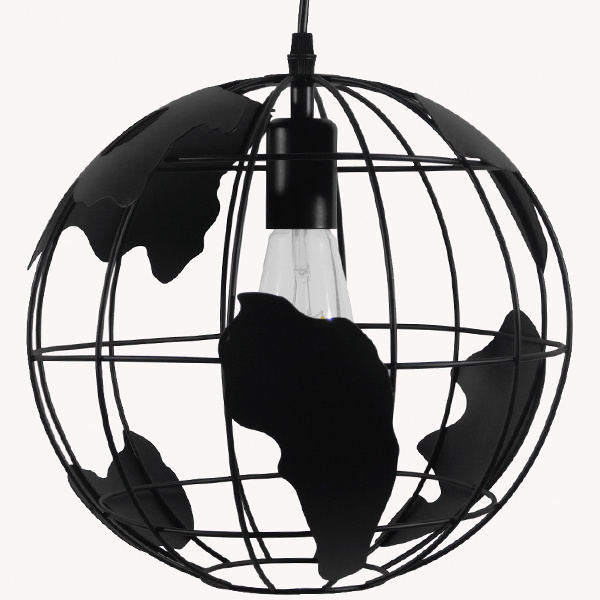 LEDTM® EARTH 01205 Vintage Κρεμαστό Φωτιστικό Οροφής με Ντουί 1 x E27 AC 220-240V IP20 - Μαύρο - Μ30 x Π30 x Υ30cm - Image 4