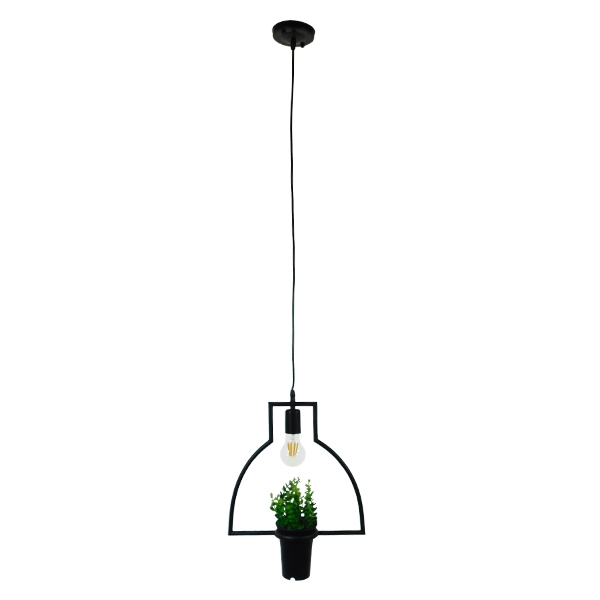 LEDTM® FLOWERPOT 10001209 Μοντέρνο Κρεμαστό Φωτιστικό Οροφής με Ντουί 1 x E27 AC 220-240V IP20 - Μαύρο & Πράσινο - Μ34 x Π34 x Y34cm - Image 4