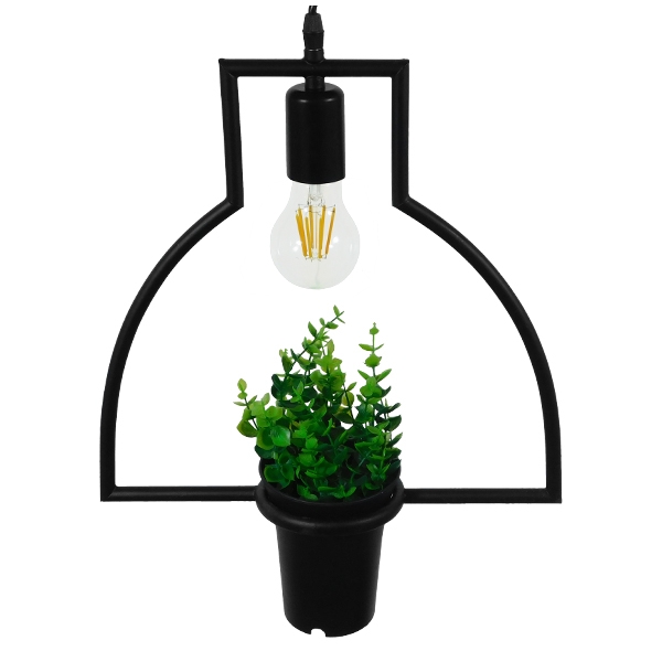 LEDTM® FLOWERPOT 10001209 Μοντέρνο Κρεμαστό Φωτιστικό Οροφής με Ντουί 1 x E27 AC 220-240V IP20 - Μαύρο & Πράσινο - Μ34 x Π34 x Y34cm - Image 5
