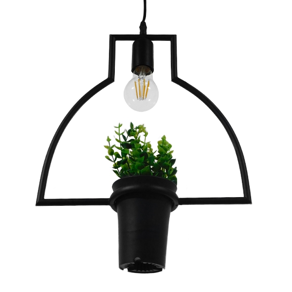 LEDTM® FLOWERPOT 10001209 Μοντέρνο Κρεμαστό Φωτιστικό Οροφής με Ντουί 1 x E27 AC 220-240V IP20 - Μαύρο & Πράσινο - Μ34 x Π34 x Y34cm - Image 6