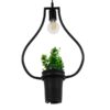LEDTM® FLOWERPOT 10001210 Μοντέρνο Κρεμαστό Φωτιστικό Οροφής με Ντουί 1 x E27 AC 220-240V IP20 - Μαύρο & Πράσινο - Μ27 x Π27 x Υ40cm - Image 6