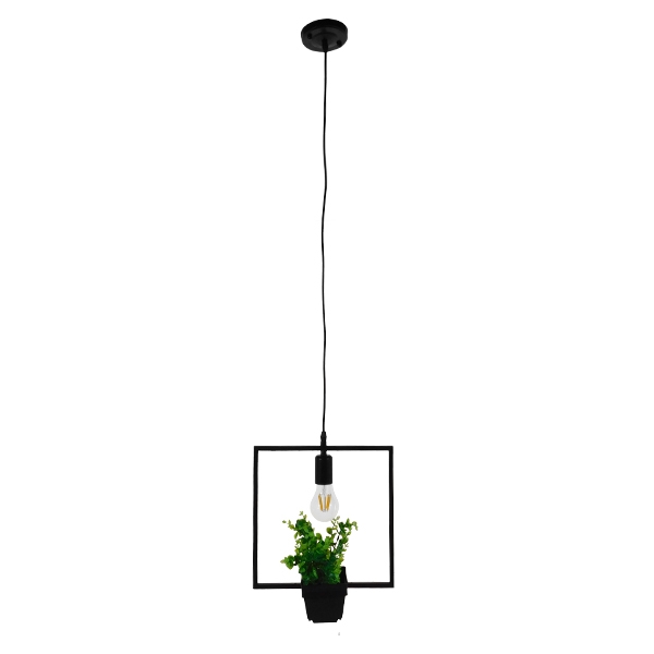 LEDTM® FLOWERPOT 10001211 Μοντέρνο Κρεμαστό Φωτιστικό Οροφής με Ντουί 1 x E27 AC 220-240V IP20 - Μαύρο & Πράσινο - Μ30 x Π30 x Υ30cm - Image 4