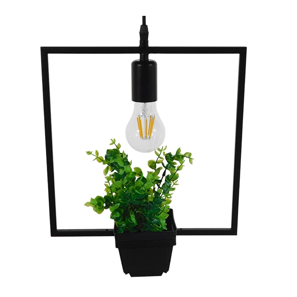 LEDTM® FLOWERPOT 10001211 Μοντέρνο Κρεμαστό Φωτιστικό Οροφής με Ντουί 1 x E27 AC 220-240V IP20 - Μαύρο & Πράσινο - Μ30 x Π30 x Υ30cm - Image 5