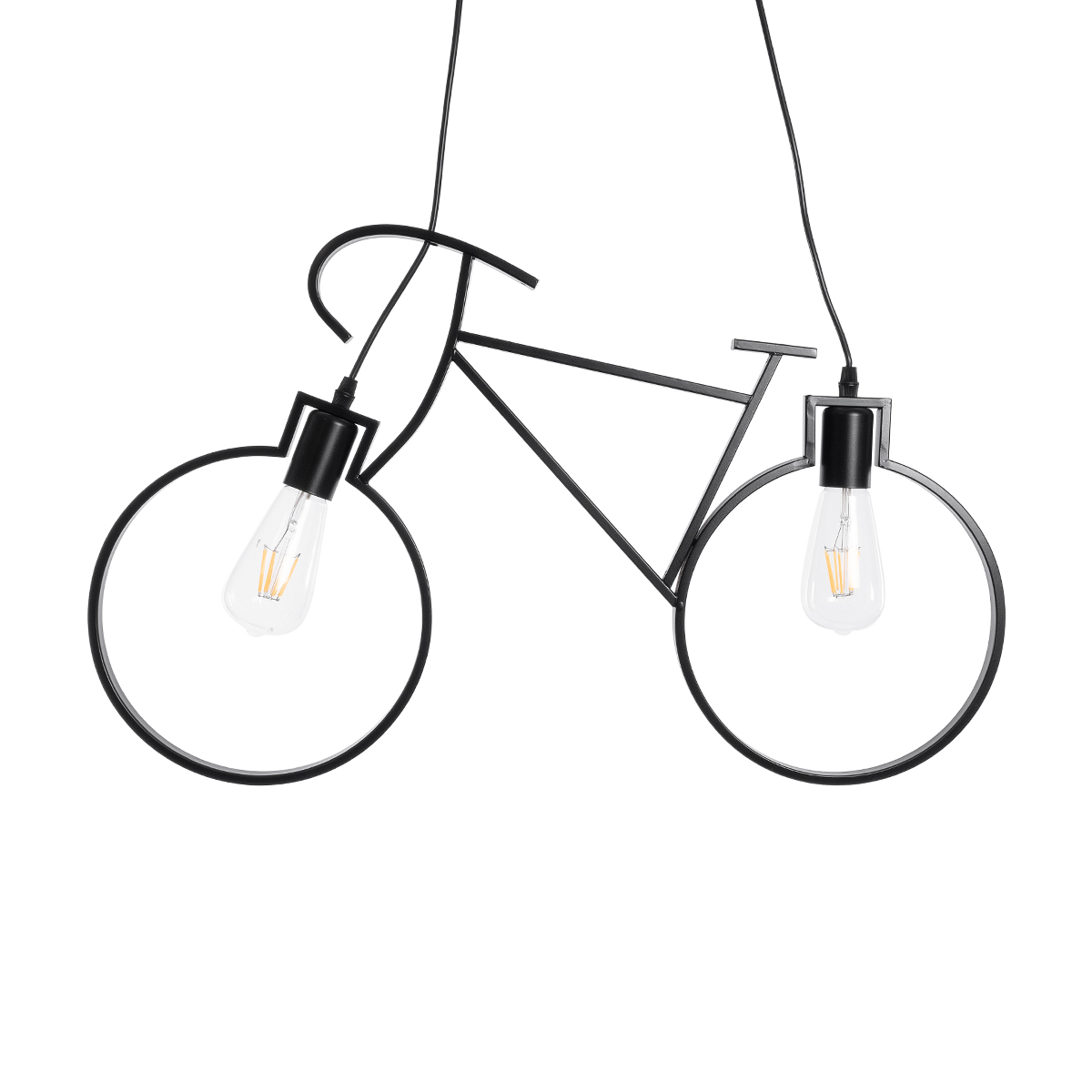 LEDTM® BIKE 01213 Vintage Κρεμαστό Φωτιστικό Οροφής με Ντουί 2 x E27 AC 220-240V IP20 - Μαύρο - Μ67 x Π3.5 x Υ41cm - Image 2