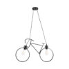 LEDTM® BIKE 01213 Vintage Κρεμαστό Φωτιστικό Οροφής με Ντουί 2 x E27 AC 220-240V IP20 - Μαύρο - Μ67 x Π3.5 x Υ41cm - Image 4