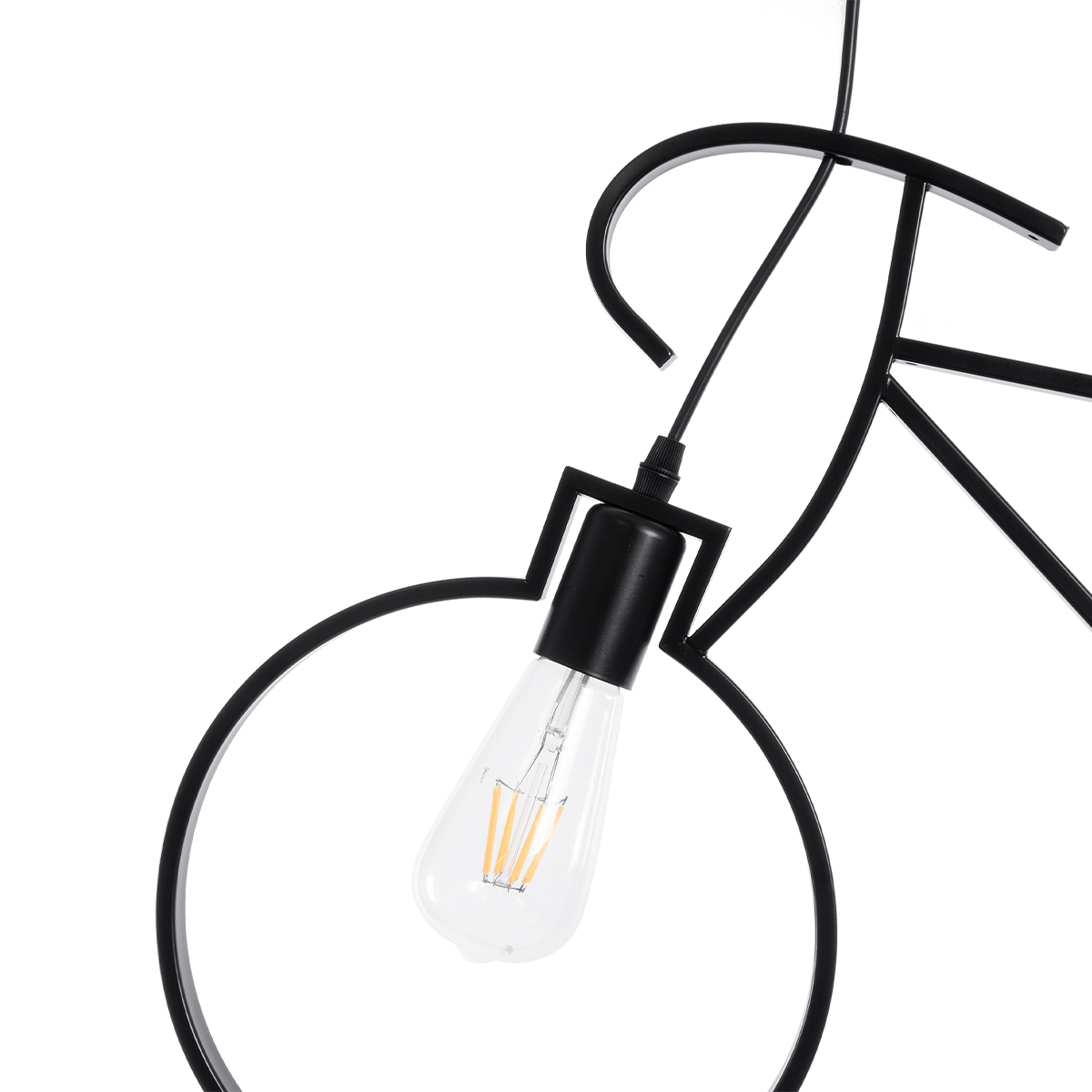 LEDTM® BIKE 01213 Vintage Κρεμαστό Φωτιστικό Οροφής με Ντουί 2 x E27 AC 220-240V IP20 - Μαύρο - Μ67 x Π3.5 x Υ41cm - Image 7