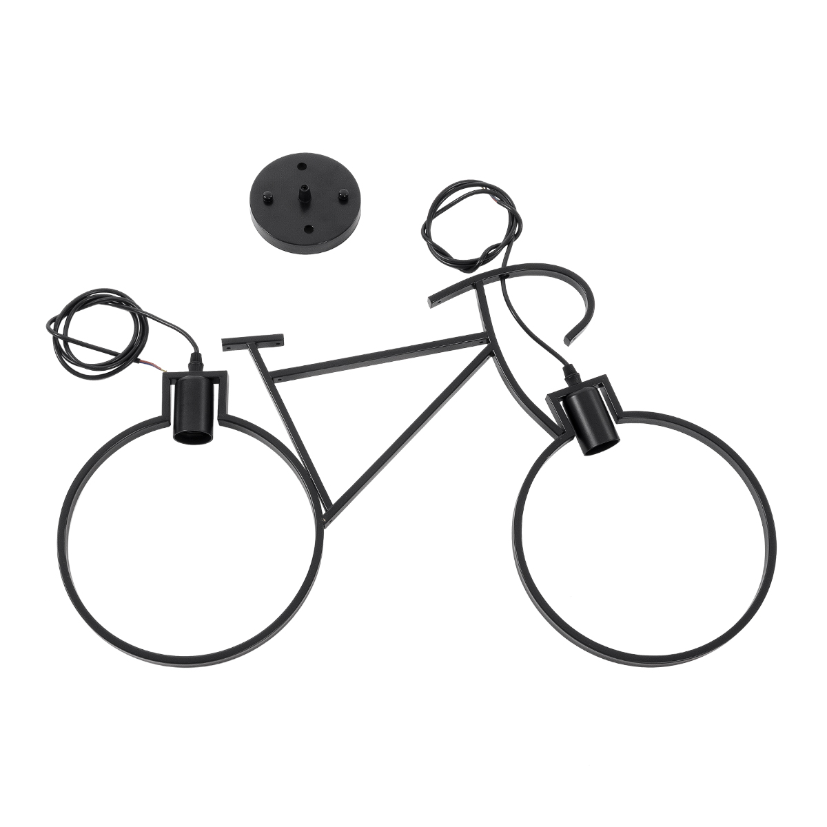 LEDTM® BIKE 01213 Vintage Κρεμαστό Φωτιστικό Οροφής με Ντουί 2 x E27 AC 220-240V IP20 - Μαύρο - Μ67 x Π3.5 x Υ41cm - Image 9