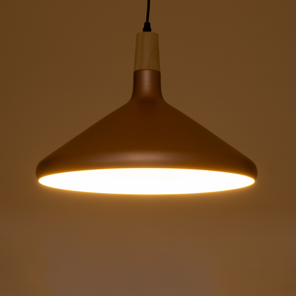 LEDTM® FELICITA 01223 Μοντέρνο Κρεμαστό Φωτιστικό Οροφής με Ντουί 1 x E27 AC 220-240V IP20 - Χάλκινο & Λευκό - Μ40 x Π40 x Υ30cm - Image 3
