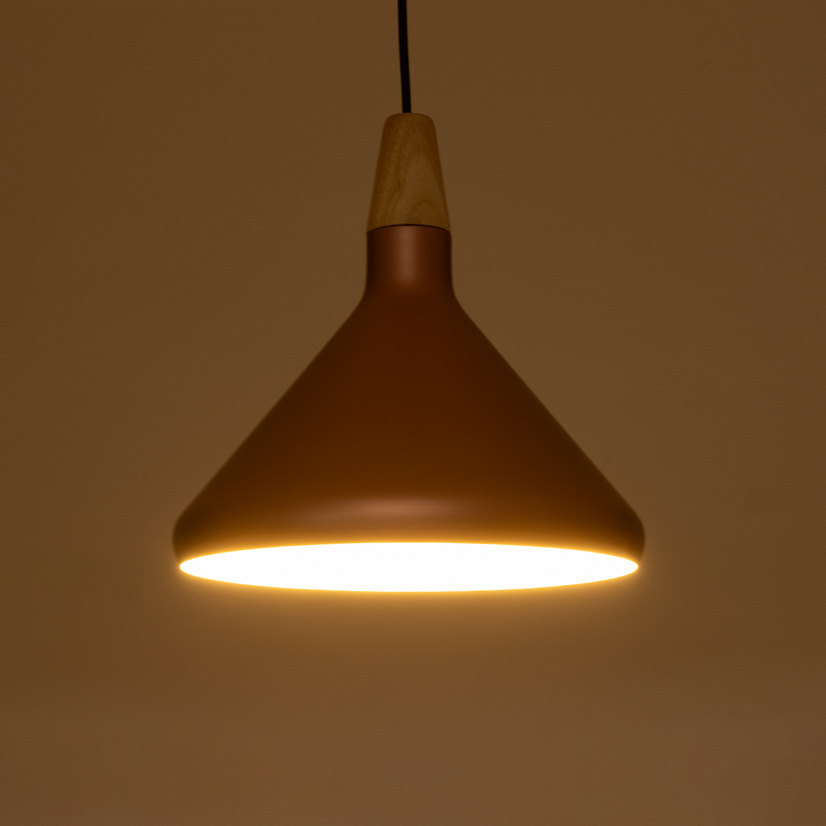 LEDTM® FERCLA 01224 Μοντέρνο Κρεμαστό Φωτιστικό Οροφής με Ντουί 1 x E27 AC 220-240V IP20 - Χάλκινο & Λευκό - Μ27 x Π27 x Υ25cm - Image 3