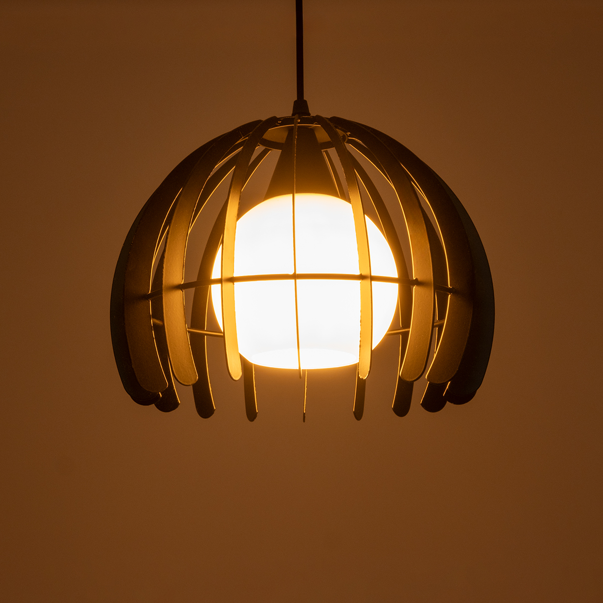 LEDTM® INGLEY 01226 Μοντέρνο Κρεμαστό Φωτιστικό Οροφής με Ντουί 1 x E27 AC 220-240V IP20 - Μαύρο & Λευκό - Μ26 x Π26 x Υ21cm - Image 3