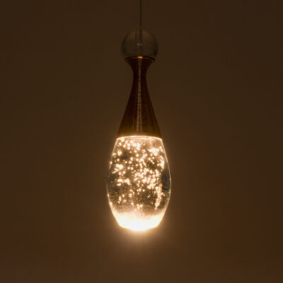 Alternative view of LEDTM® JADORE 01232 Μοντέρνο Κρεμαστό Φωτιστικό Οροφής LED 5W 400lm 120° AC 220-240V IP20 Θερμό Λευκό 2700K - Lumileds SMD Chip - Χρυσό & Διάφανο - Μ8 x Π8 x Υ26cm - 2 Χρόνια Εγγύηση