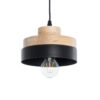 LEDTM® RUHIEL 01233 Μοντέρνο Κρεμαστό Φωτιστικό Οροφής με Ντουί 1 x E27 AC 220-240V IP20 - Μαύρο & Μπεζ - Μ18 x Π18 x Υ12cm - Image 2