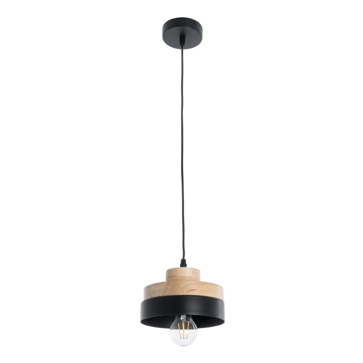 LEDTM® RUHIEL 01233 Μοντέρνο Κρεμαστό Φωτιστικό Οροφής με Ντουί 1 x E27 AC 220-240V IP20 - Μαύρο & Μπεζ - Μ18 x Π18 x Υ12cm - Image 4