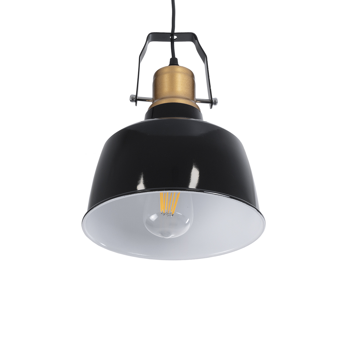 LEDTM® DEVOTA 01235 Vintage Κρεμαστό Φωτιστικό Οροφής με Ντουί 1 x E27 AC 220-240V IP20 - Μαύρο & Χρυσό - Μ22 x Π22 x Υ30cm - Image 6