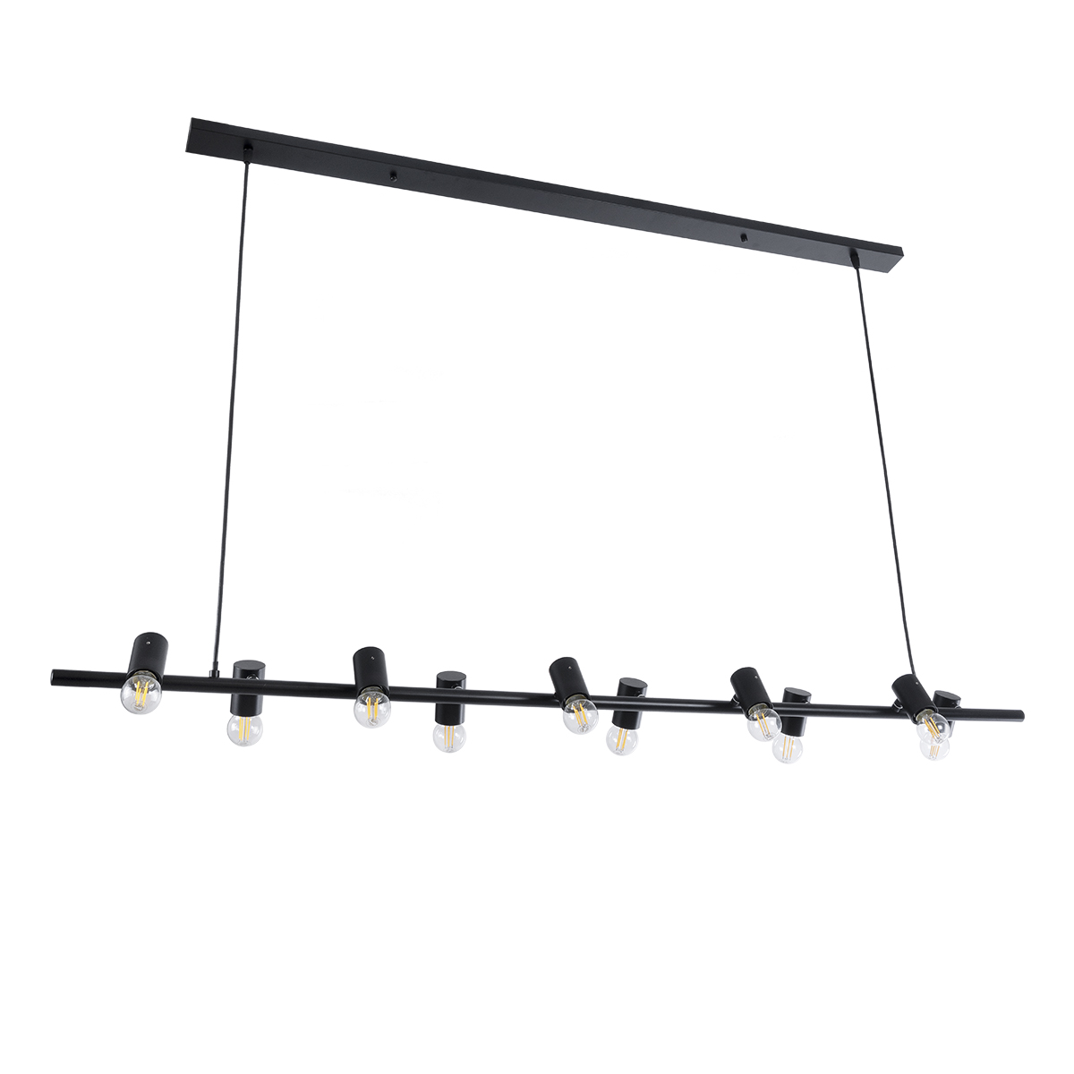 LEDTM® ALFREDA 01242 Μοντέρνο Κρεμαστό Φωτιστικό Οροφής με Ντουί 10 x E27 AC 220-240V IP20 - Μαύρο - Μ140 x Π18 x Υ7cm - Image 2