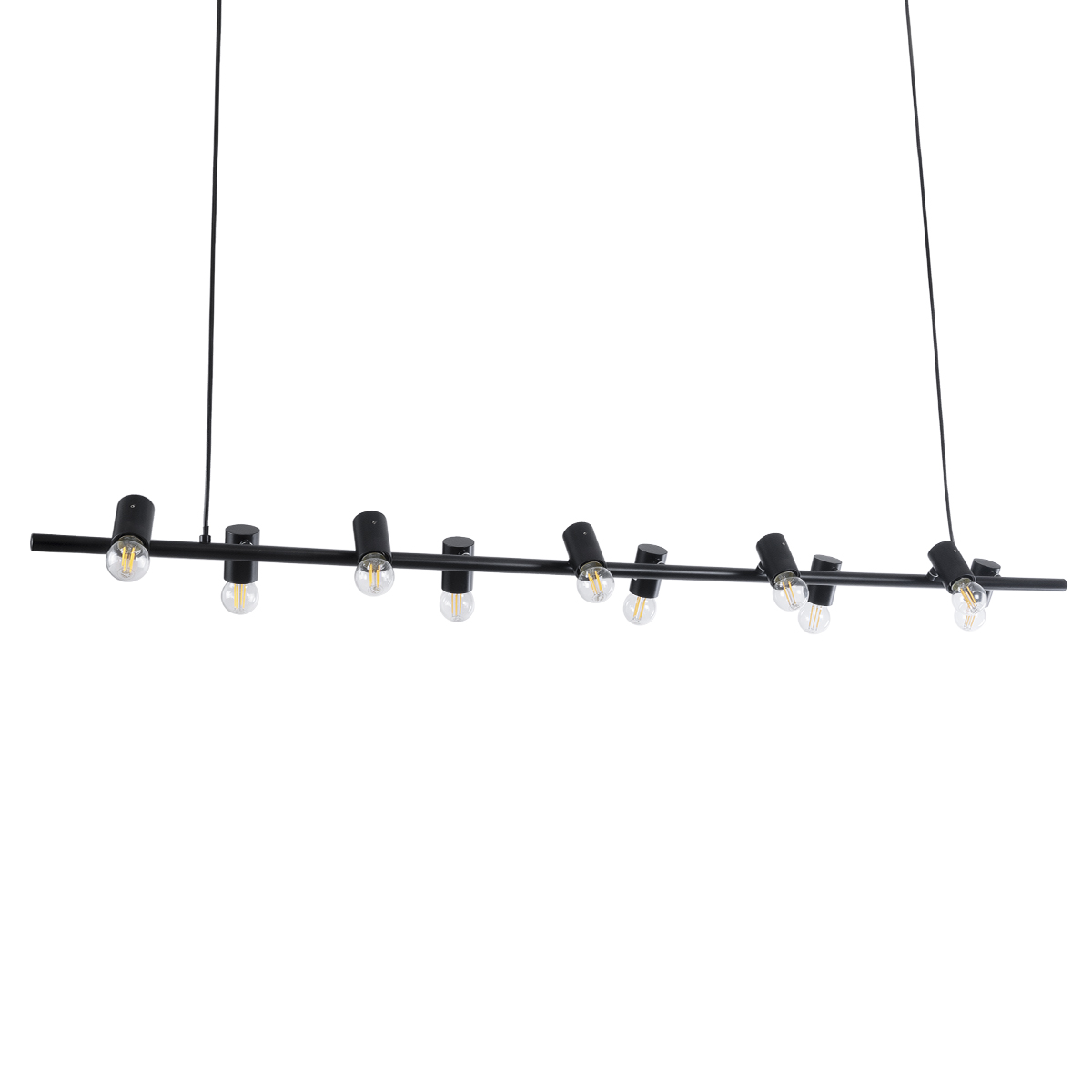 LEDTM® ALFREDA 01242 Μοντέρνο Κρεμαστό Φωτιστικό Οροφής με Ντουί 10 x E27 AC 220-240V IP20 - Μαύρο - Μ140 x Π18 x Υ7cm - Image 4