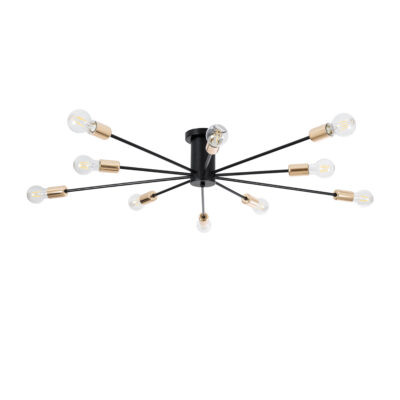Alternative view of LEDTM® OLINDA 01244 Μοντέρνο Φωτιστικό Οροφής με Ντουί 10 x E27 AC 220-240V IP20 - Μαύρο & Χρυσό - Μ102 x Π102 x Υ17cm
