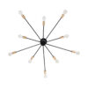 LEDTM® OLINDA 01244 Μοντέρνο Φωτιστικό Οροφής με Ντουί 10 x E27 AC 220-240V IP20 - Μαύρο & Χρυσό - Μ102 x Π102 x Υ17cm - Image 6
