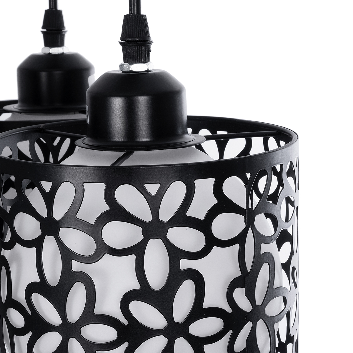 LEDTM® RAINELDA 01246 Μοντέρνο Κρεμαστό Φωτιστικό Οροφής με Ντουί 3 x E27 AC 220-240V IP20 - Μαύρο & Λευκό - Μ35 x Π35 x Υ110cm - Image 7