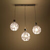 LEDTM® BOUQUET 01249 Μοντέρνο Κρεμαστό Φωτιστικό Οροφής με Ντουί 3 x E27 AC 220-240V IP20 - Ασημί & Μωβ - Μ66 x Π18 x Υ24cm - Image 3